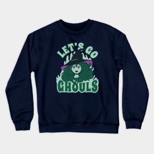 Retro Halloween Witch Let's Go Ghouls // Funny Halloween Witch Cartoon Crewneck Sweatshirt